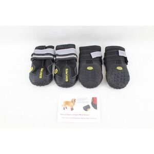 QUMY Pets Dog Boots Size 4 Waterproof Shoes Reflective Strips Rugged Anti-Slip,‎